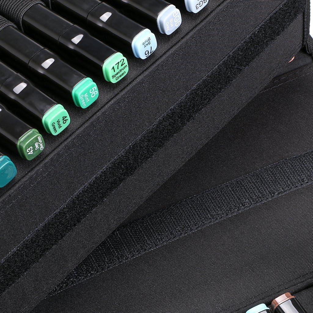 imageBTSKY New 120 Slots Marker Case Lipstick OrganizerCanvas Markers Holder for for Primascolor Markers and Sketch Markers BlackBlack