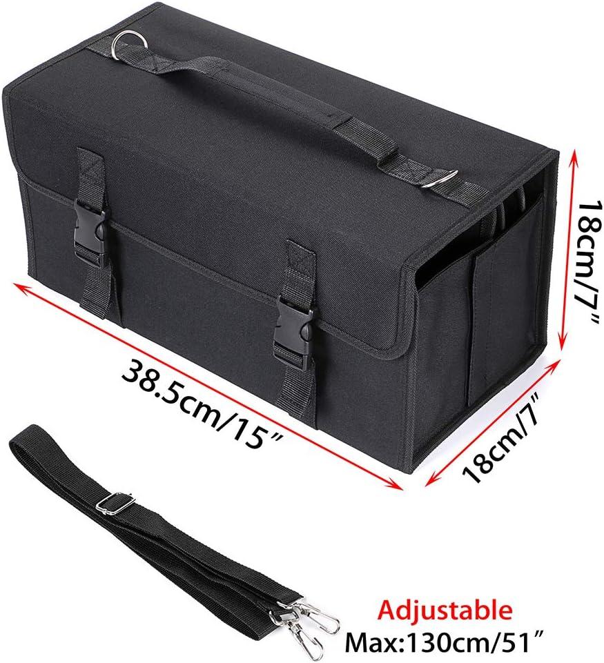 imageBTSKY New 171 Slots Marker Case Lipstick OrganizerCanvas Markers Holder for for Primascolor Markers and Copic Sketch Markers BlackBlack