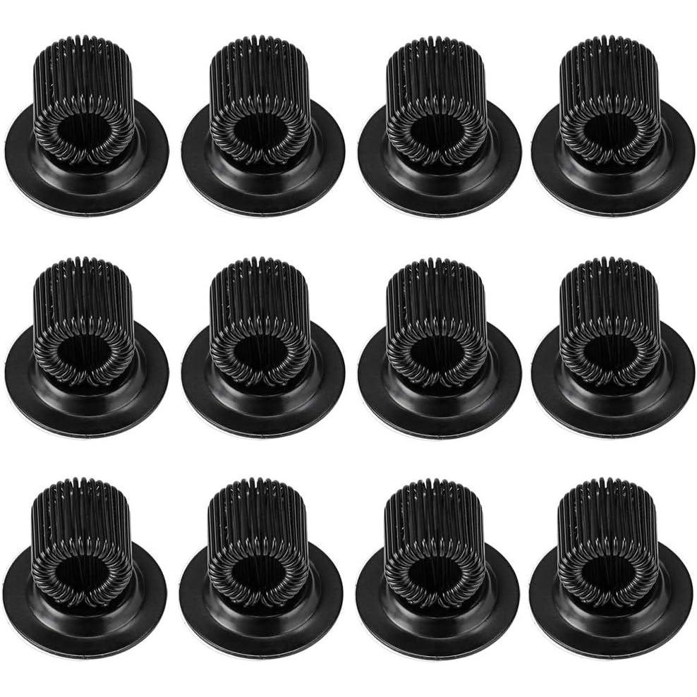 imageBTSKY  6 Pack Black Plating Pen Holder Clips Self Adhesive Pen Pencil Holder Pen Clip Holder with Adjustable Spring Loop Fit any Size Pens Markers Use in Home Office Whiteboard Kitch CarBlack