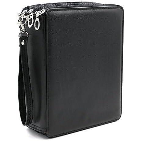 imageBTSKY 168 Slots Colored Pencil Organizer  Deluxe PU Leather Pencil Case Holder BlackBlack