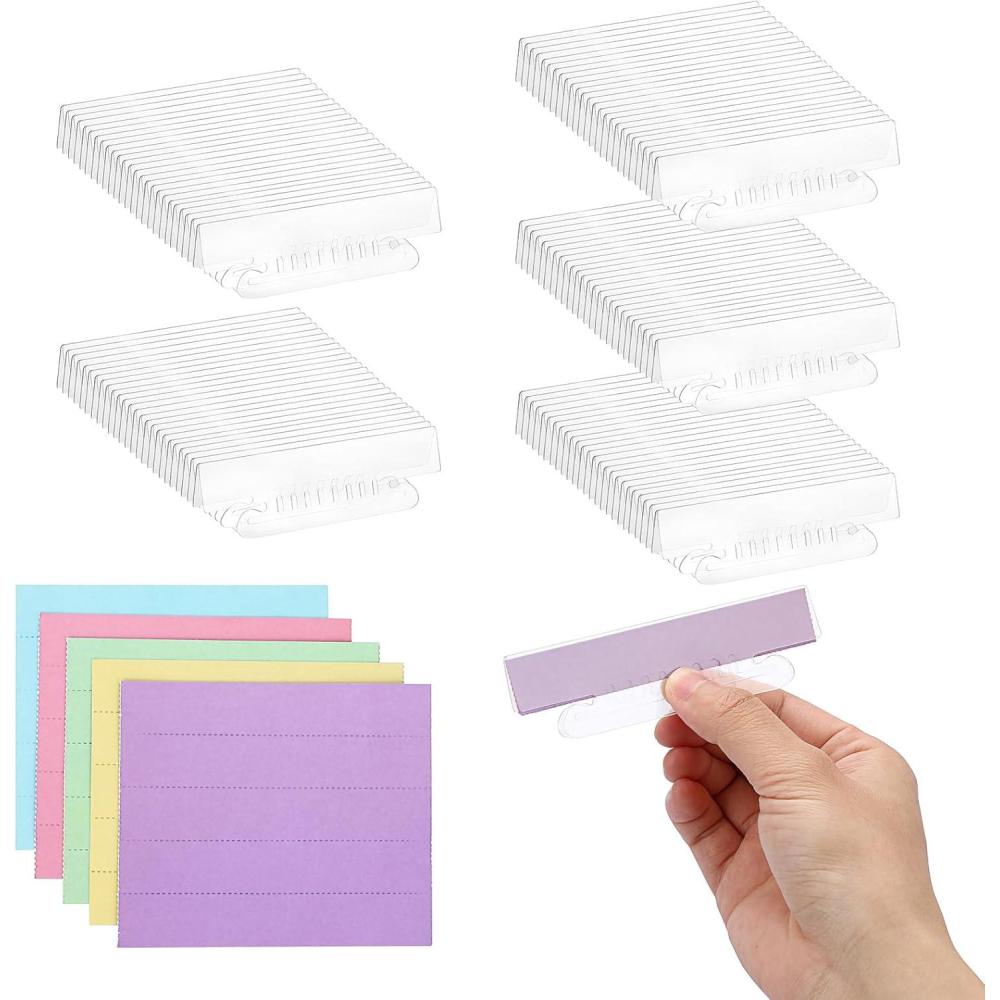 imageBTSKY 41 Inch Clear Hanging File Folder Tabs and Inserts Plastic File Folder Labels Tabs and Inserts Divider Index Tabs for Organizing and Distinguishing Hanging Files Quick Identification125 PcsClear125 Pcs