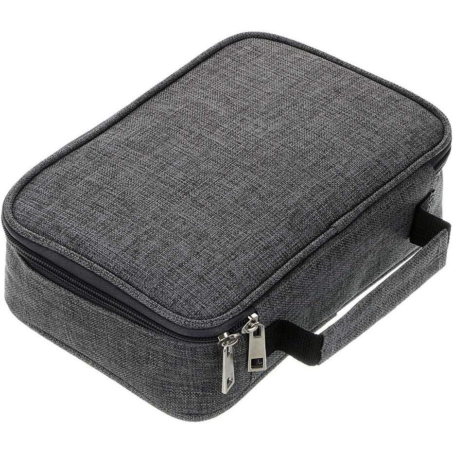 imageBTSKY Big Capacity Zipper Stationery Bag with PatternMultifunctional Stationery Organizer Pouch 36 Large Stretchy Slots for 72 Colored Pencils BlackGrey