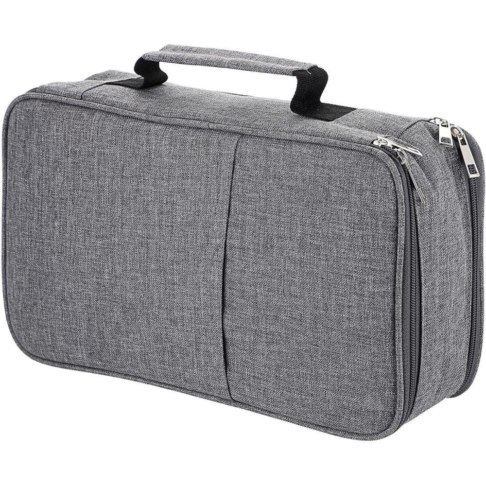 imageBTSKY Colored Pencil Case 360 Slots Pencil Bag Organizer High Capacity Holder with Double Zippers Multilayer for Crayola Colored Pencils Watercolor Pens ampamp Gel Pens GreyGrey