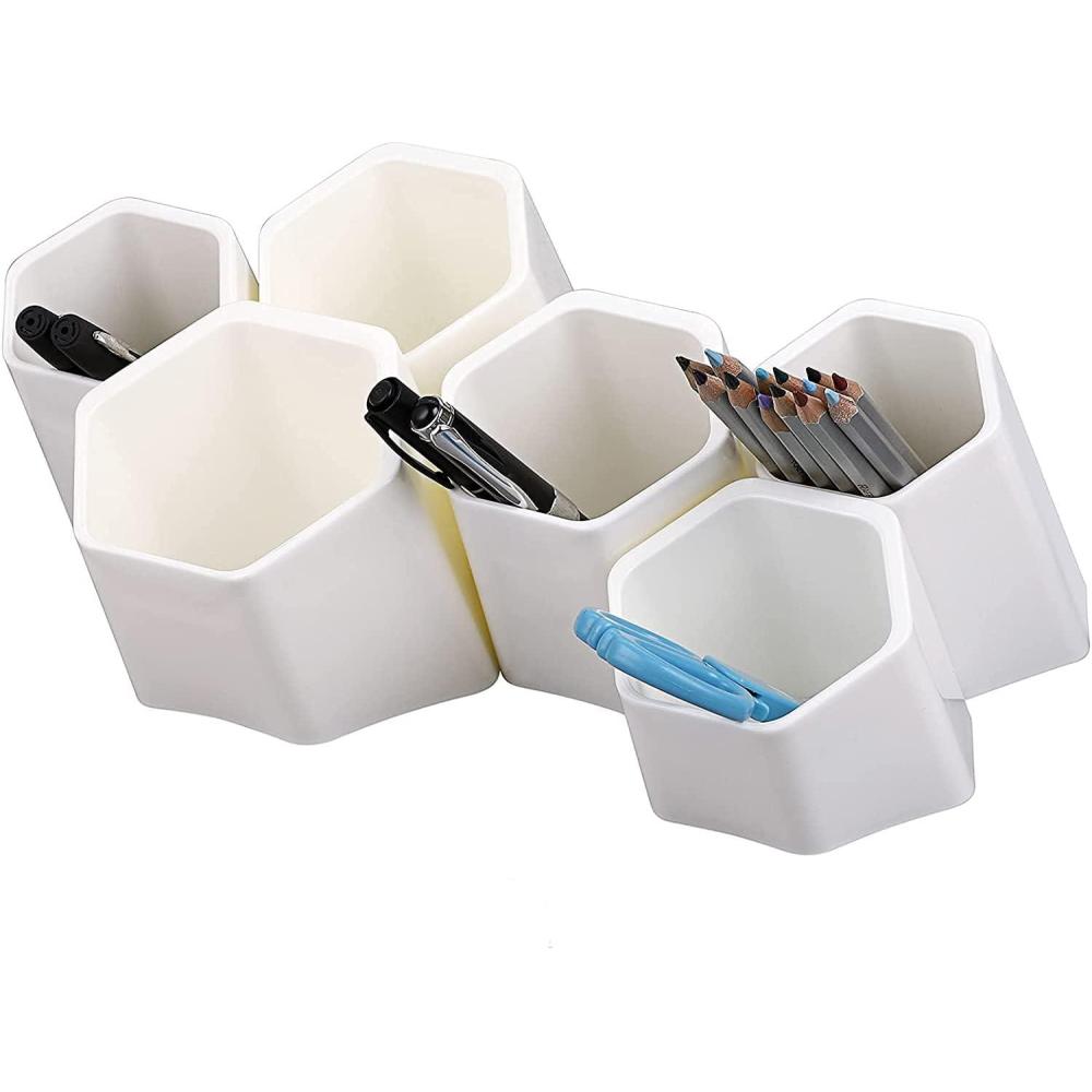 imageBTSKY Creative Pen Holder Pen Container Brush Pot Combination Desktop Storage Organizer Desk Decoration Multifunctional Creative Hanging Planter HolderGreenWhite