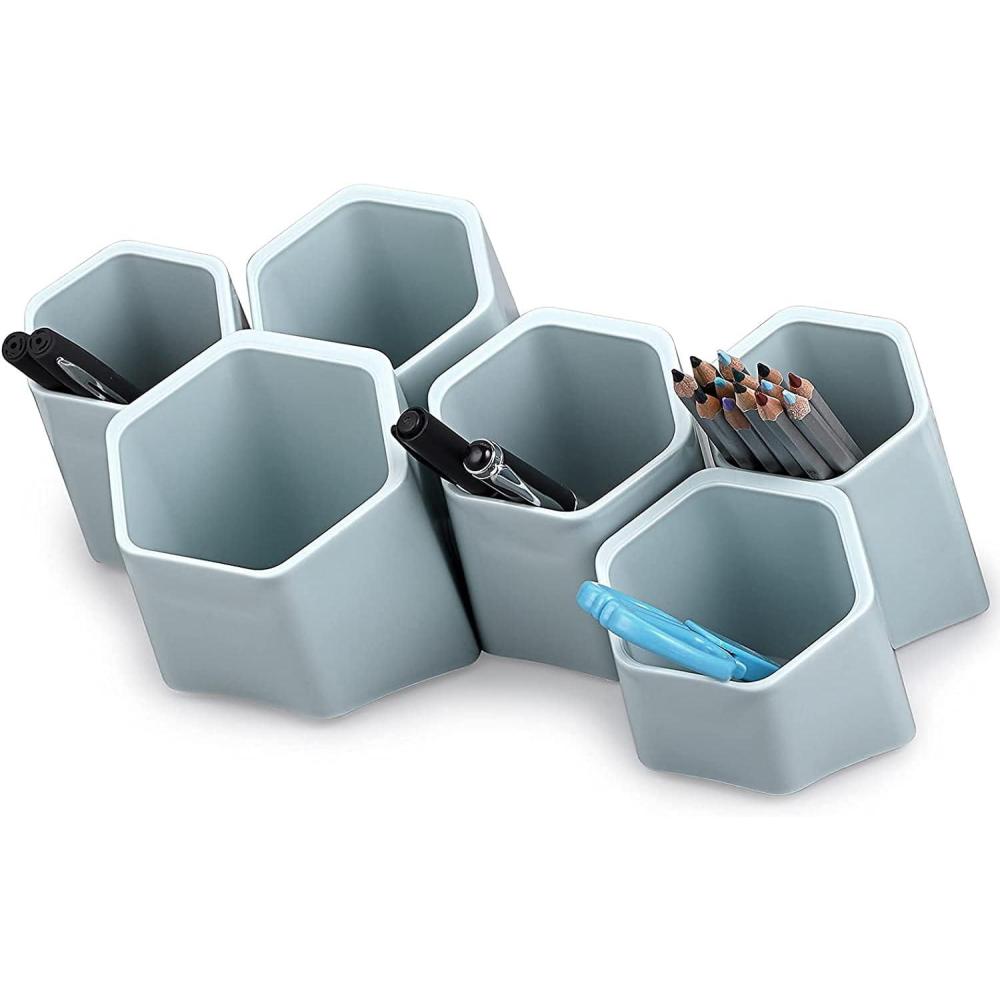 imageBTSKY Creative Pen Holder Pen Container Brush Pot Combination Desktop Storage Organizer Desk Decoration Multifunctional Creative Hanging Planter HolderGreenGreen