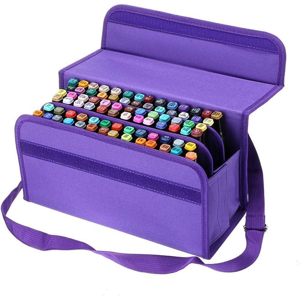 imageBTSKY Handy 80 Slot Carrying Lipstick Organizer Marker Case Holder for Touch Spectrum Noir Paint S Purple