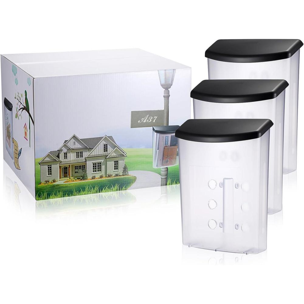 imageBTSKY Outdoor Brochure Holder Plastic Literature Display Box Wall Mount Postcard Holder Flyer Holder with Black Lid Waterproof for Brochures Flyers Booklets or Other Office Store Estate Supplies3