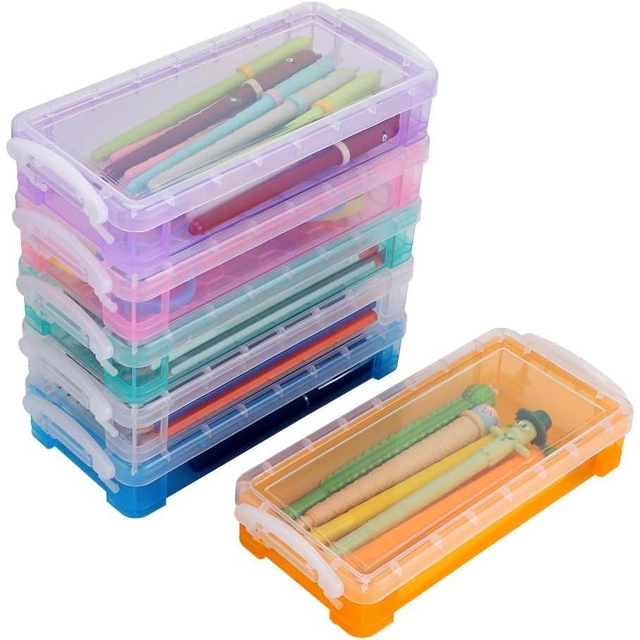 imageBTSKY Set of 6 Large Capacity Pencil Box Office Supplies Storage Organizer Brush Painting Pencils Container for Watercolor Pens and Drawing Tools Black6 Colors