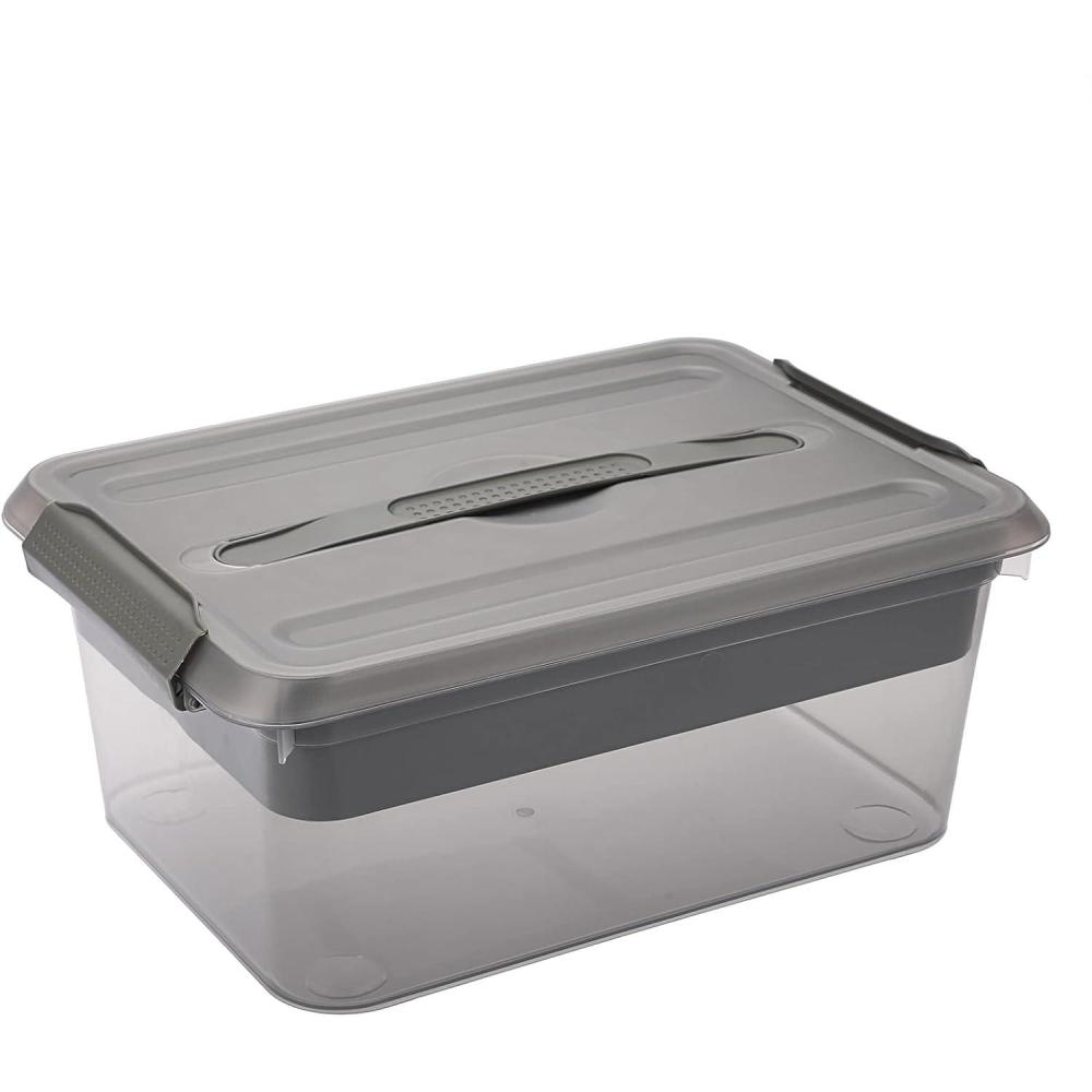 imageBTSKY Stack ampamp Carry Box Clear Plastic Storage Container Stackable Home Utility Box with Removable Tray MultiPurpose Storage Bin for Organizing Stationery Sewing Art Craft SuppliesBlueBlack