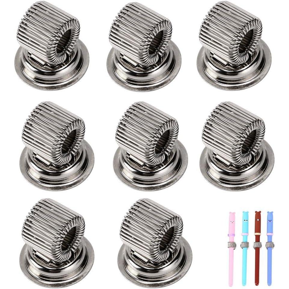 imageBTSKY Stainless Steel Pen Holder Clips 8 Pack BlackSilver