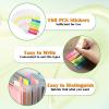 BTSKY 15PCS 12×12 Scrapbook Paper Storage Organizer Top Loading Plastic Paper Storage Clear Craft Organizers and Storage Holder with 160 PCS Sticky Index Tabs for Scrapbook Vinyl Paper Cardstock etc.