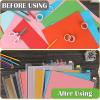 BTSKY 15PCS 12×12 Scrapbook Paper Storage Organizer Top Loading Plastic Paper Storage Clear Craft Organizers and Storage Holder with 160 PCS Sticky Index Tabs for Scrapbook Vinyl Paper Cardstock etc.