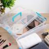 BTSKY 2 Layer Stack & Carry Box, Plastic Multipurpose Portable Storage Container Box Handled Organizer Storage Box for Organizing Stationery, Sewing, Art Craft, Jewelry and Beauty Supplies(Purple)(Blue)