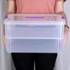 BTSKY 2 Layer Stack & Carry Box, Plastic Multipurpose Portable Storage Container Box Handled Organizer Storage Box for Organizing Stationery, Sewing, Art Craft, Jewelry and Beauty Supplies(Purple)(Purple)