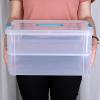 BTSKY 2 Layer Stack & Carry Box, Plastic Multipurpose Portable Storage Container Box Handled Organizer Storage Box for Organizing Stationery, Sewing, Art Craft, Jewelry and Beauty Supplies(Purple)(Blue)