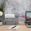 BTSKY 2 PCS Extra Long Plastic Pencil Box Portable Clear Home Utility Boxes with Black Handle Stationery Storage Organizer Painting Tool Storage Container for Pencils Marker Sticky-Note Craft Supplies