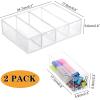 BTSKY 2 Pack Acrylic Desktop Drawers, Clear Desk Storage Box, Stacking Desktop Organizer with 4 Sliding Drawers, USTRAM-35506