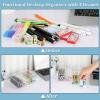 BTSKY 2 Pack Acrylic Desktop Drawers, Clear Desk Storage Box, Stacking Desktop Organizer with 4 Sliding Drawers, USTRAM-35506
