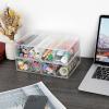 BTSKY 2 Pack Acrylic Desktop Drawers, Clear Desk Storage Box, Stacking Desktop Organizer with 4 Sliding Drawers, USTRAM-35506