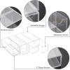BTSKY 2 Pack Acrylic Desktop Drawers, Clear Desk Storage Box, Stacking Desktop Organizer with 4 Sliding Drawers, USTRAM-35506