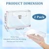 BTSKY 2 Pack Clear Acrylic Index Card Box for 3×5 Inch Cards, Holder Notecard Box Recipe Card Box Plastic Storage Organizer for Filling Index, Note Cards, Flashcards, Recipes(4×6 inch)