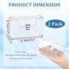 BTSKY 2 Pack Clear Acrylic Index Card Box for 3×5 Inch Cards, Holder Notecard Box Recipe Card Box Plastic Storage Organizer for Filling Index, Note Cards, Flashcards, Recipes(3×5 inch)