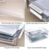 BTSKY 2 Pack Plastic Storage Containers with Lids, Portable Project Case Document Organizer Stackable Plastic File Storage Box for A4 File Paper Documents Scrapbook Art Supplies&Crafts(Big, White)(White)