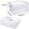 BTSKY 2 Tier Clear Plastic Cupcake Holder with Lid & Handles, Portable Cupcake Carrier for 24 Cupcakes, Stackable Cupcake Storage Container with Convenient Slot Tray Large Plastic Storage Box, White(White)