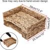 BTSKY 2 Tier Water Hyacinth Letter File Storage Basket, Woven Paper Organizer A4 File Tray Magazine Holder Woven Basket for Desk Document Office Paper Organizer and Storage(Horizontal)
