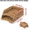 BTSKY 2 Tier Water Hyacinth Letter File Storage Basket, Woven Paper Organizer A4 File Tray Magazine Holder Woven Basket for Desk Document Office Paper Organizer and Storage(Vertical)