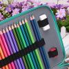 BTSKY 200 Slots Colored Pencil Organizer – Deluxe PU Leather Pencil Case Holder With Removal Handle Strap Pencil Box Large for Colored Pencils Watercolor Pencils White Marble(Green)
