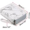 BTSKY 200 Slots Colored Pencil Organizer – Deluxe PU Leather Pencil Case Holder With Removal Handle Strap Pencil Box Large for Colored Pencils Watercolor Pencils White Marble(White Marble)