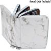 BTSKY 200 Slots Colored Pencil Organizer – Deluxe PU Leather Pencil Case Holder With Removal Handle Strap Pencil Box Large for Colored Pencils Watercolor Pencils White Marble(White Marble)
