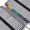 BTSKY 200 Slots Colored Pencil Organizer – Deluxe PU Leather Pencil Case Holder With Removal Handle Strap Pencil Box Large for Colored Pencils Watercolor Pencils White Marble(Grey)