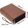 BTSKY 200 Slots Colored Pencil Organizer – Deluxe PU Leather Pencil Case Holder With Removal Handle Strap Pencil Box Large for Colored Pencils Watercolor Pencils White Marble(Brown)