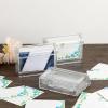 BTSKY 2PCS Outdoor Business Card Holder Clear Acrylic Name Card Display Box Wall Mount Marketing Holder Case with Cover Take One Cards Holders for Shop Marketing Needs Fits 3.5×2.2 Inch 50 Cards
