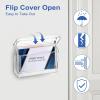 BTSKY 2PCS Outdoor Business Card Holder Clear Acrylic Name Card Display Box Wall Mount Marketing Holder Case with Cover Take One Cards Holders for Shop Marketing Needs Fits 3.5×2.2 Inch 50 Cards