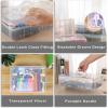 BTSKY 2-Tier Cute Bear Storage Box with Removable Divided Tray Portable Clear Plastic Art Craft Supply Organizer Stackable Home Office Supplies Storage Container for Pens Notes A4 papers etc (Clear)(Clear)
