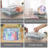 BTSKY 2-Tier Cute Bear Storage Box with Removable Divided Tray Portable Clear Plastic Art Craft Supply Organizer Stackable Home Office Supplies Storage Container for Pens Notes A4 papers etc (Clear)(Blue)