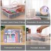 BTSKY 2-Tier Cute Bear Storage Box with Removable Divided Tray Portable Clear Plastic Art Craft Supply Organizer Stackable Home Office Supplies Storage Container for Pens Notes A4 papers etc (Clear)(Pink)