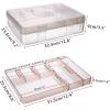 BTSKY 2-Tier Cute Bear Storage Box with Removable Divided Tray Portable Clear Plastic Art Craft Supply Organizer Stackable Home Office Supplies Storage Container for Pens Notes A4 papers etc (Clear)(Coffee)