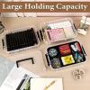 BTSKY 3 Layer Stack & Carry Box, Plastic Multipurpose Portable Storage Container Box Handled Organizer Storage Box with Removable Tray for Organizing Sewing, Art Craft, Supplies Blue(Black)