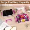 BTSKY 3 Layer Stack & Carry Box, Plastic Multipurpose Portable Storage Container Box Handled Organizer Storage Box with Removable Tray for Organizing Sewing, Art Craft, Supplies Blue(Purple)