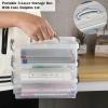 BTSKY 3 Layers Cute Dolphin Clear Plastic Pencil Box – Multipurpose Pencil Case Craft Storage Container with 1 Lid & Handle,Easy Carry & Stack Crayon Boxes Office Supplies Storage Organizer,Clear Pink(Grey)