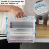 BTSKY 3 Layers Cute Dolphin Clear Plastic Pencil Box – Multipurpose Pencil Case Craft Storage Container with 1 Lid & Handle,Easy Carry & Stack Crayon Boxes Office Supplies Storage Organizer,Clear Pink(Blue)
