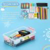 BTSKY 3 Layers Cute Dolphin Clear Plastic Pencil Box – Multipurpose Pencil Case Craft Storage Container with 1 Lid & Handle,Easy Carry & Stack Crayon Boxes Office Supplies Storage Organizer,Clear Pink(Pink)