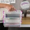 BTSKY 3 Layers Cute Dolphin Clear Plastic Pencil Box – Multipurpose Pencil Case Craft Storage Container with 1 Lid & Handle,Easy Carry & Stack Crayon Boxes Office Supplies Storage Organizer,Clear Pink(Purple)