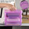 BTSKY 3 Layers Cute Dolphin Clear Plastic Pencil Box – Multipurpose Pencil Case Craft Storage Container with 1 Lid & Handle,Easy Carry & Stack Crayon Boxes Office Supplies Storage Organizer,Clear Pink(Clear Purple)