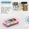 BTSKY 3 Layers Cute Dolphin Clear Plastic Pencil Box – Multipurpose Pencil Case Craft Storage Container with 1 Lid & Handle,Easy Carry & Stack Crayon Boxes Office Supplies Storage Organizer,Clear Pink(Clear Pink)