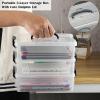 BTSKY 3 Layers Cute Dolphin Clear Plastic Pencil Box – Multipurpose Pencil Case Craft Storage Container with 1 Lid & Handle,Easy Carry & Stack Crayon Boxes Office Supplies Storage Organizer,Clear Pink(Black)